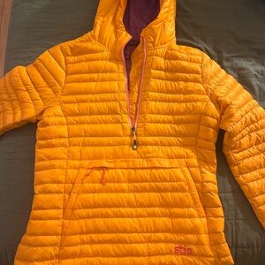 Women's Orange Quilted Down Jacket